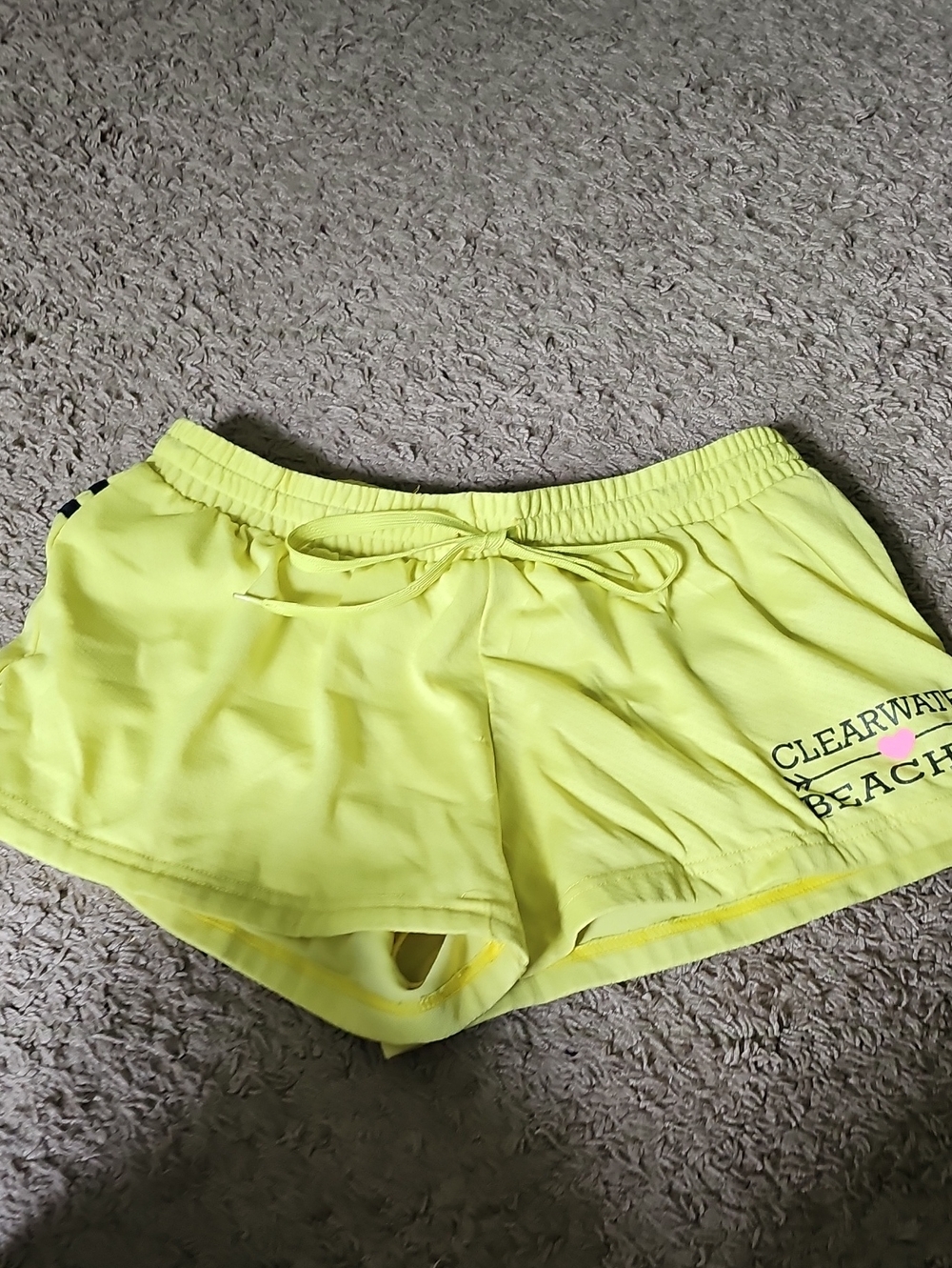 Exist Neon Yellow Athletic Drawstring Shorts